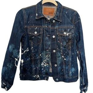 Jean Shop Women’s Painted Denim Jacket Size Small